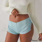 Micro Low Waist Side Slit Mini Pleated Slim Underwear Short image 7
