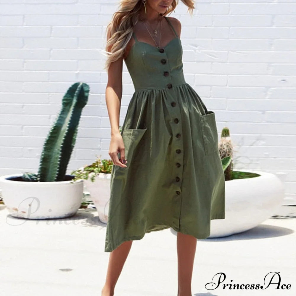 Polka Dot Striped Backless Midi Dress image 24