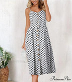 Polka Dot Striped Backless Midi Dress image 8