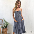 Polka Dot Striped Backless Midi Dress image 14