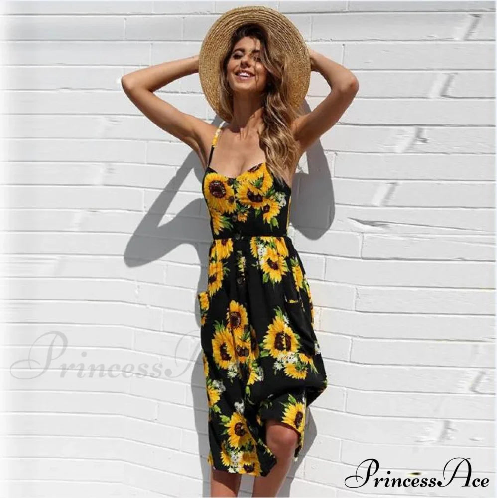 Polka Dot Striped Backless Midi Dress image 9