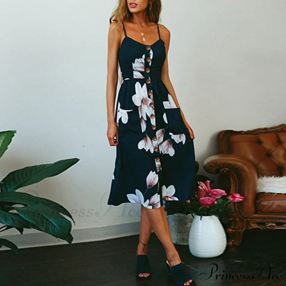 Polka Dot Striped Backless Midi Dress image 6