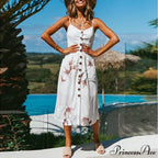 Polka Dot Striped Backless Midi Dress image 2
