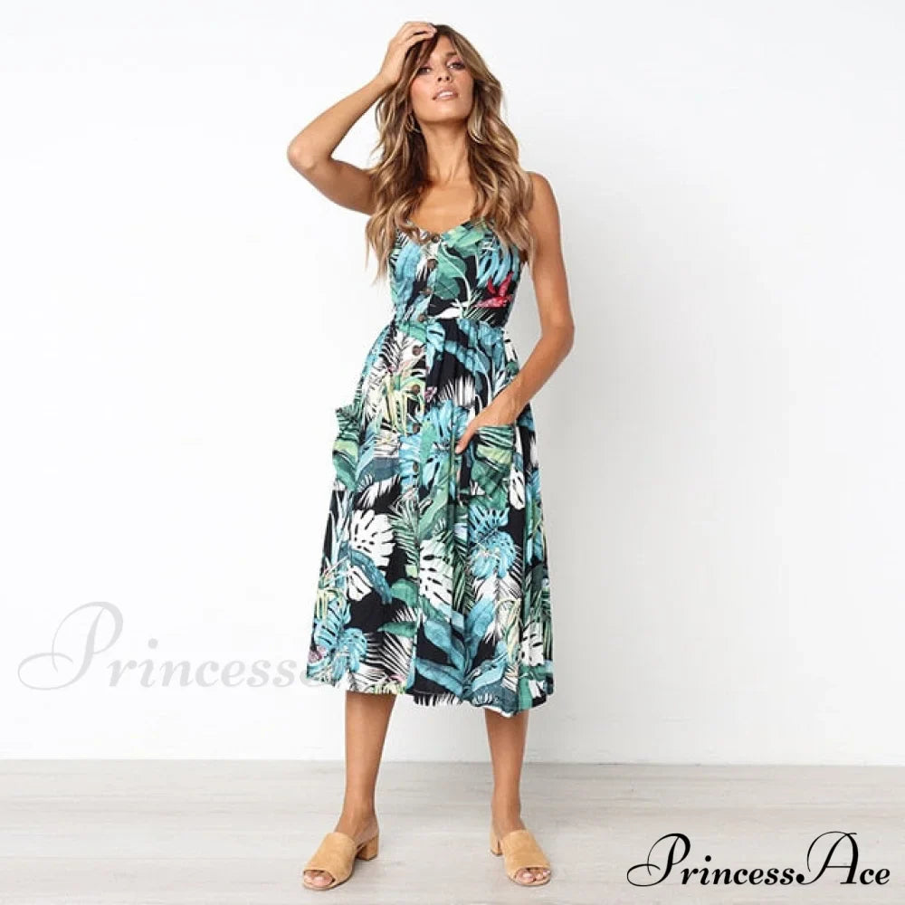 Polka Dot Striped Backless Midi Dress image 11