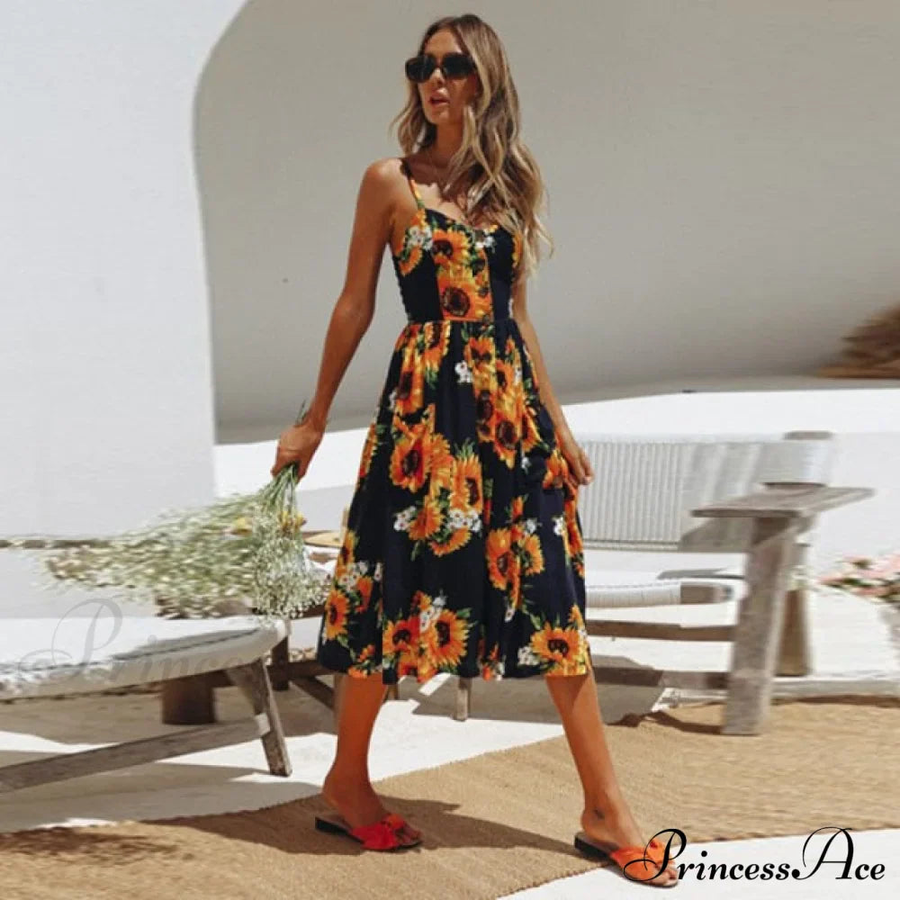 Polka Dot Striped Backless Midi Dress image 23
