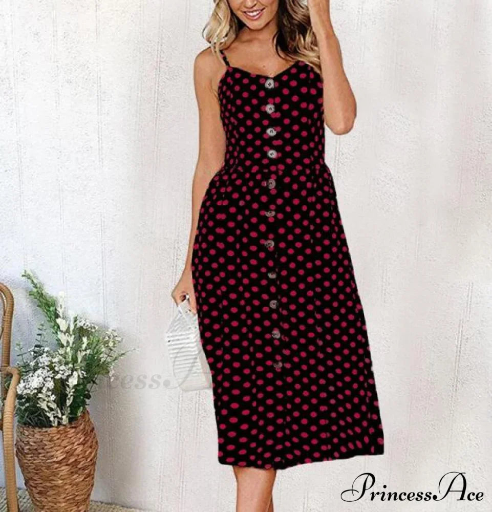 Polka Dot Striped Backless Midi Dress image 26