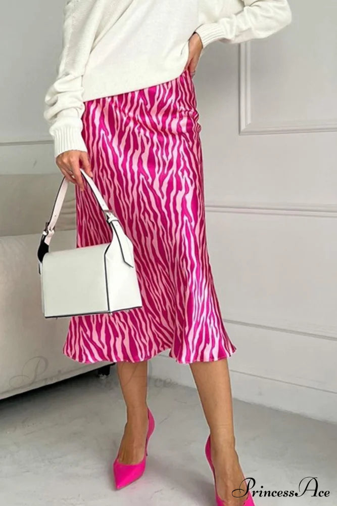 Midi Fishtail Zebra Skirt image 8