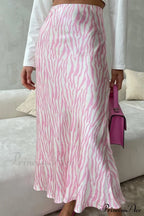 Midi Fishtail Zebra Skirt image 1