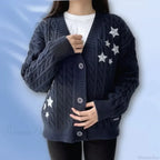 Midnight Navy Y2K Star Cardigan image 1