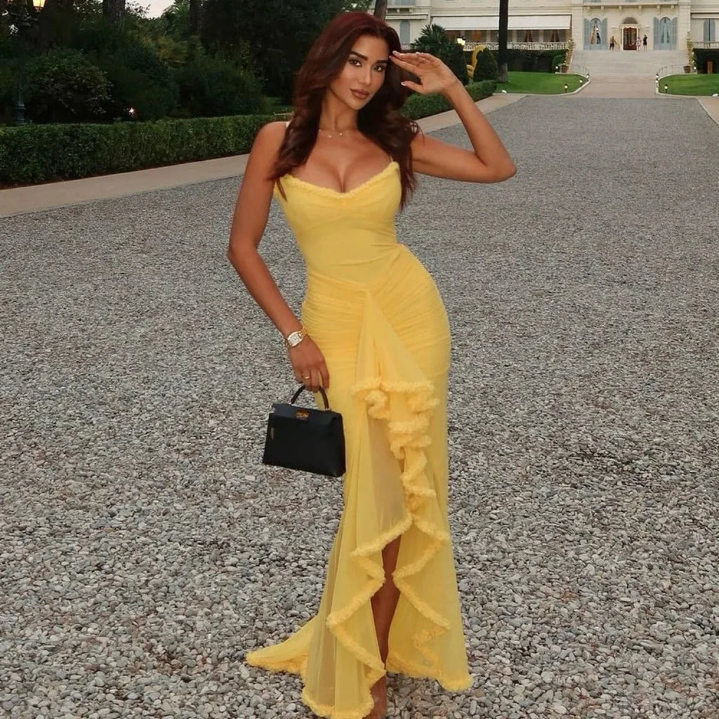 Mingmingxi IrRegular Ruffle Vacation Dress image 1