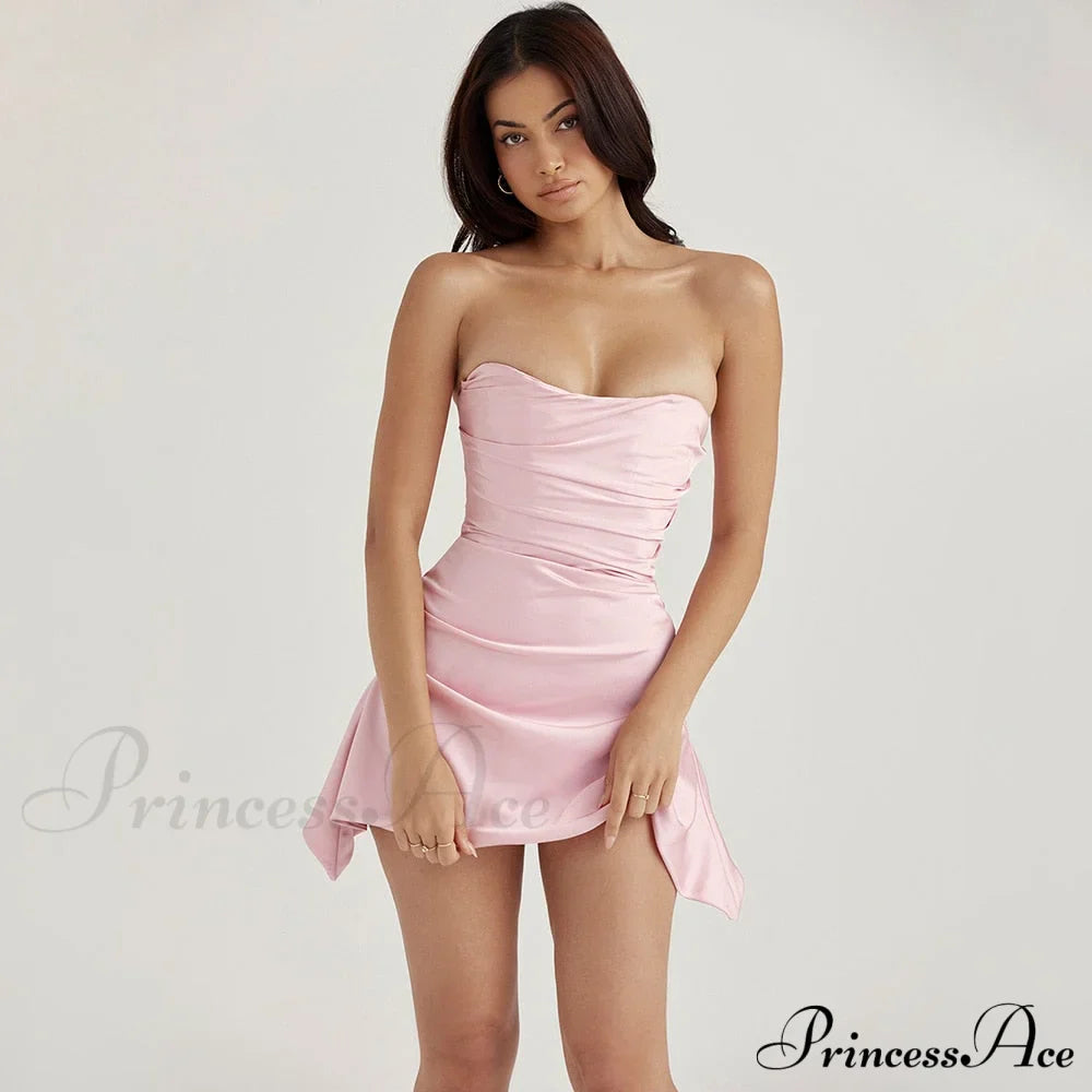 Mini Silk Satin Birthday Modern Holiday Night Date Party Dress image 5