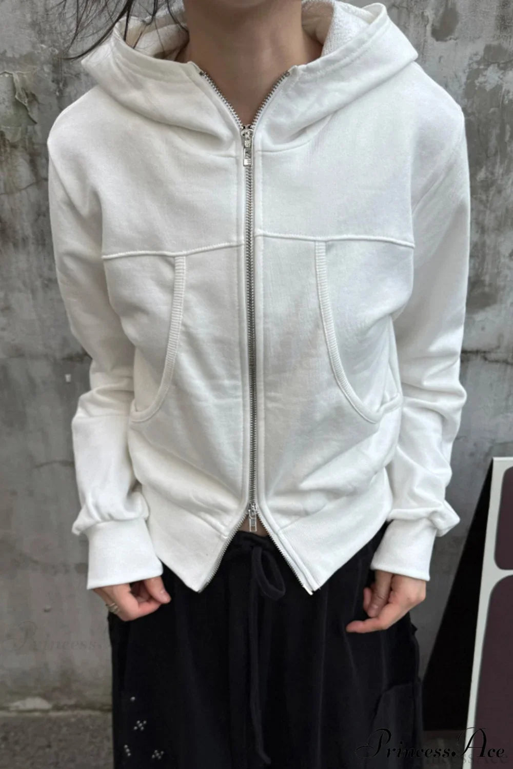 Minimalist Athleisure Slim Fit Zip-Up Hoodie image 2