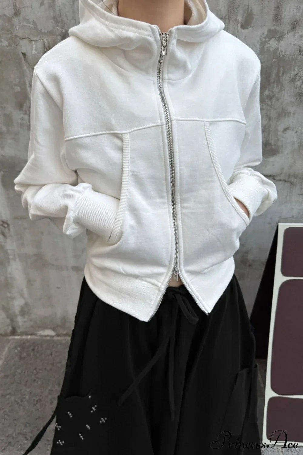 Minimalist Athleisure Slim Fit Zip-Up Hoodie image 1
