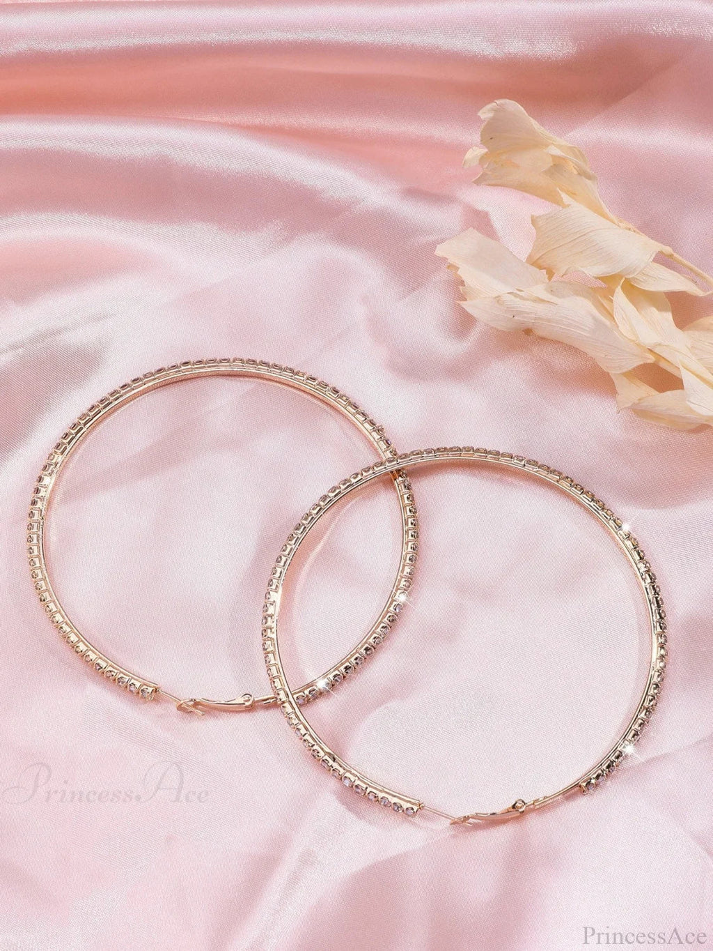 Minimalist Rhinestone Inlaid Chunky Hoop Earrings image 4