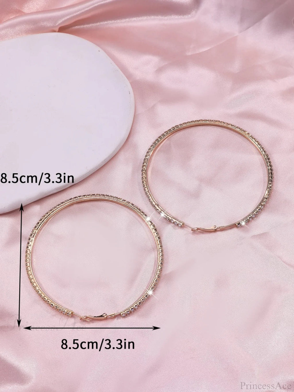 Minimalist Rhinestone Inlaid Chunky Hoop Earrings image 5