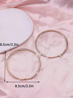 Minimalist Rhinestone Inlaid Chunky Hoop Earrings image 5