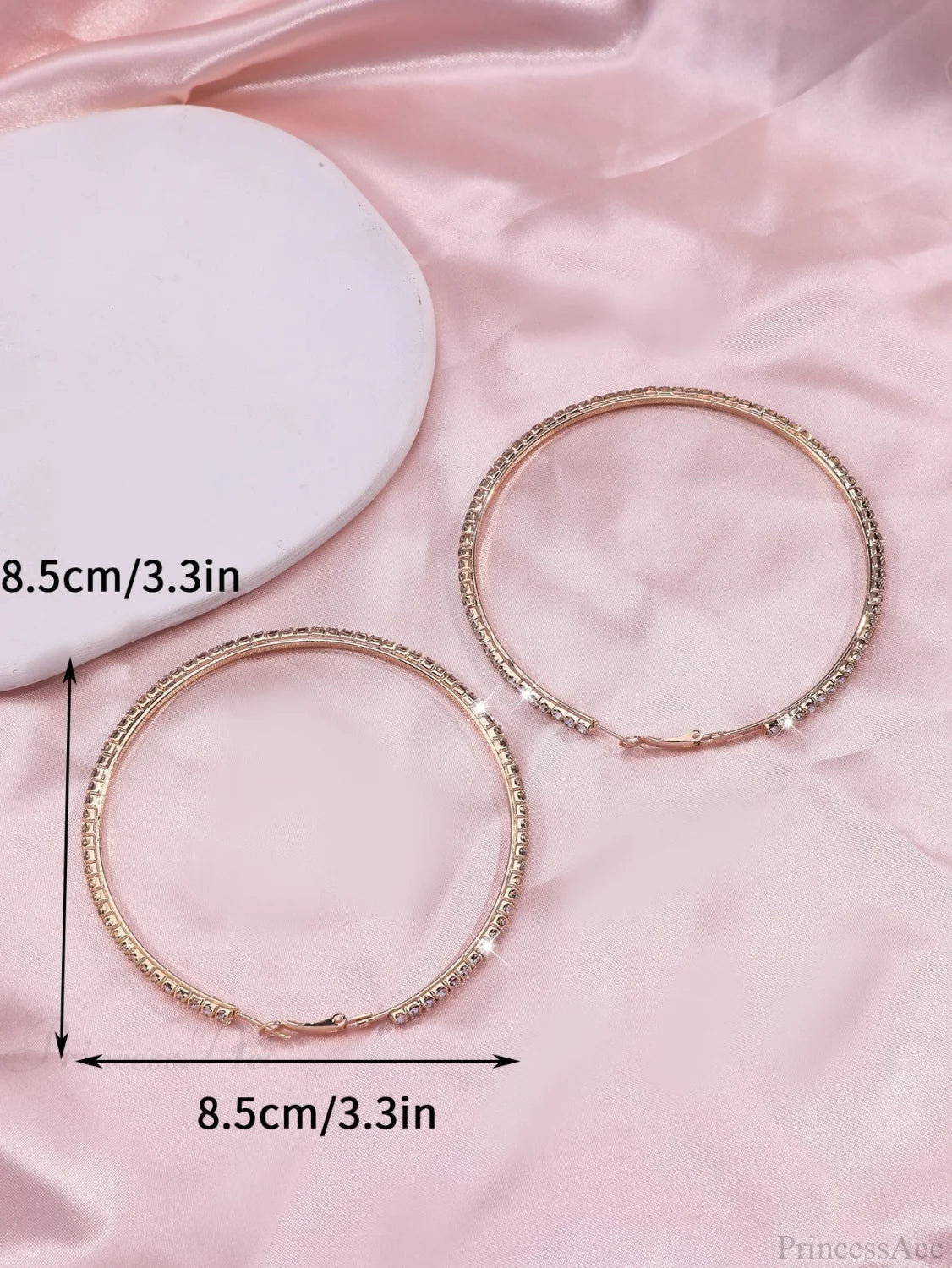 Minimalist Rhinestone Inlaid Chunky Hoop Earrings image 5
