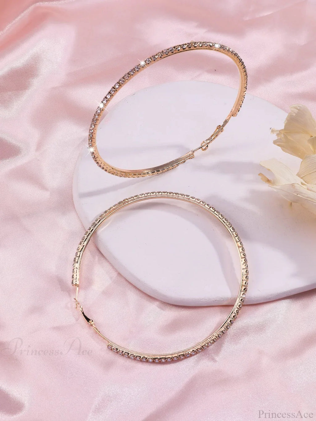 Minimalist Rhinestone Inlaid Chunky Hoop Earrings image 6