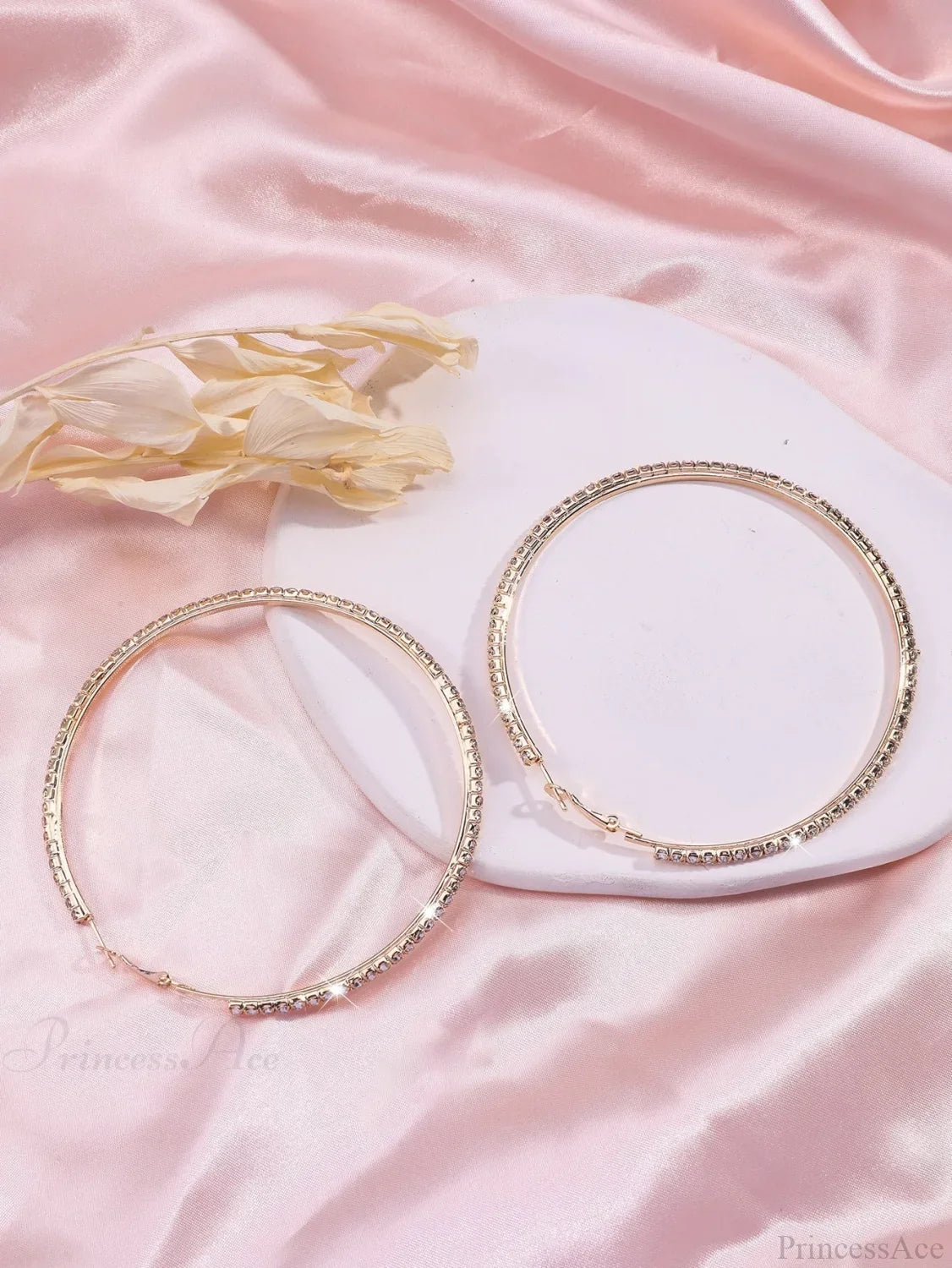Minimalist Rhinestone Inlaid Chunky Hoop Earrings image 7