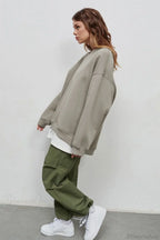 Minimalist Solid Crew Neck Oversize Sweatshirt image 26