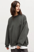 Minimalist Solid Crew Neck Oversize Sweatshirt image 21