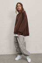 Minimalist Solid Crew Neck Oversize Sweatshirt image 18