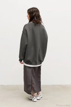 Minimalist Solid Crew Neck Oversize Sweatshirt image 23