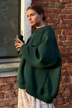 Minimalist Solid Crew Neck Oversize Sweatshirt image 4