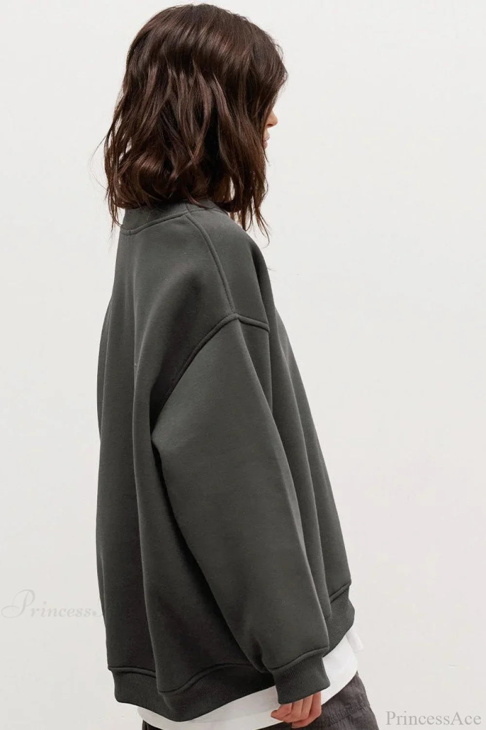 Minimalist Solid Crew Neck Oversize Sweatshirt image 20
