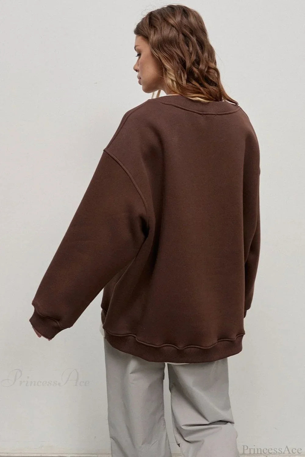 Minimalist Solid Crew Neck Oversize Sweatshirt image 17