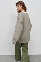 Minimalist Solid Crew Neck Oversize Sweatshirt image 25