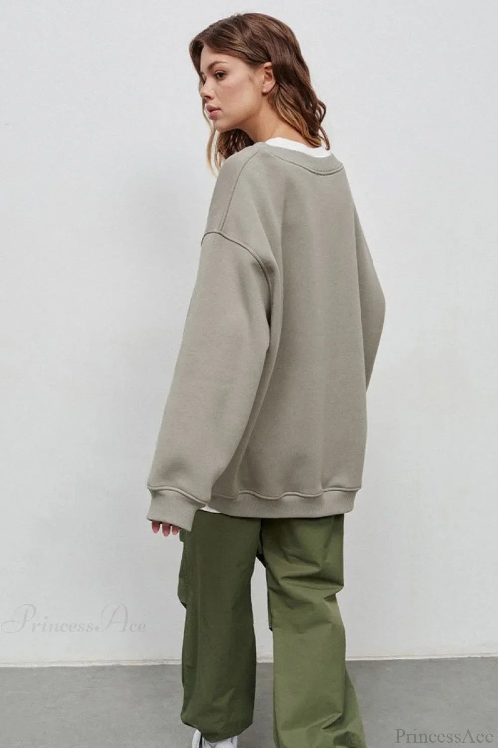 Minimalist Solid Crew Neck Oversize Sweatshirt image 25