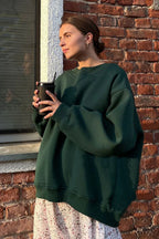 Minimalist Solid Crew Neck Oversize Sweatshirt image 1