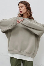 Minimalist Solid Crew Neck Oversize Sweatshirt image 24