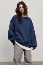 Minimalist Solid Crew Neck Oversize Sweatshirt image 12