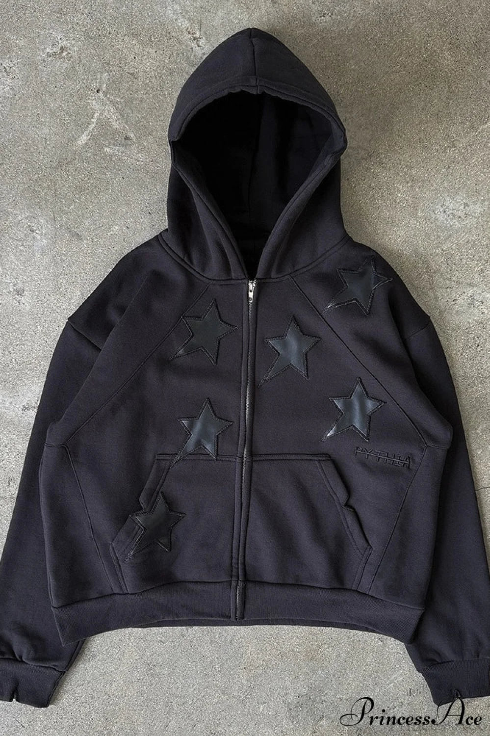 Minimalist Star Print Zip-Up Hoodie image 1