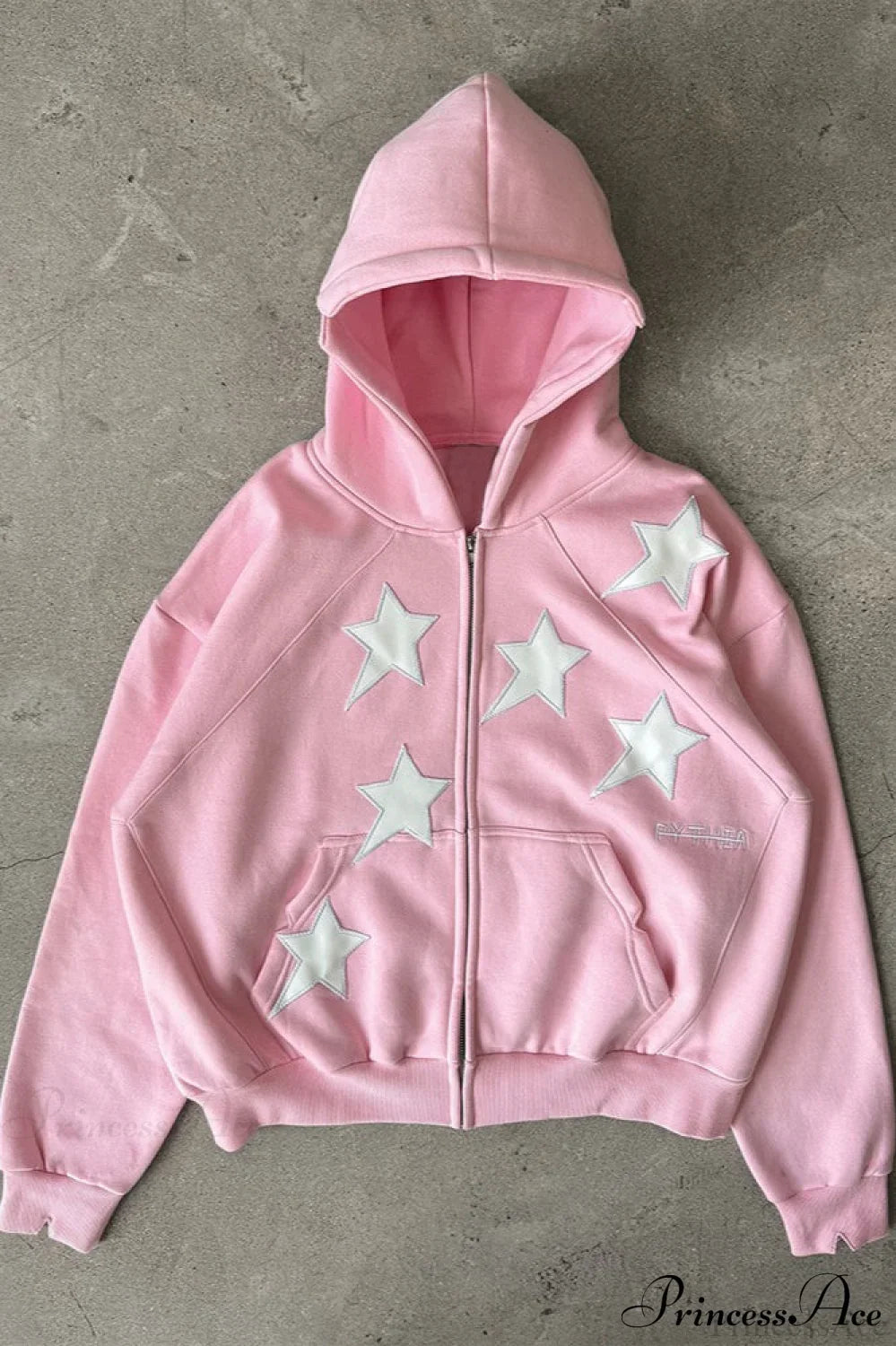 Minimalist Star Print Zip-Up Hoodie image 2