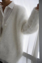 Mink V Neck Faux Fur Cardigan image 8