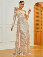 Missord Elegant Beautiful Women���s Dress One Shoulder Asymmetrical Sequin Party Dress image 1