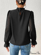 Mock Flounce Blouse Sheer with Arm Neck image 7
