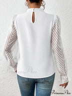 Mock Flounce Blouse Sheer with Arm Neck image 15
