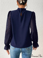 Mock Flounce Blouse Sheer with Arm Neck image 3