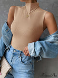 Mock Neck Ribbed Knit Tank Top image 1