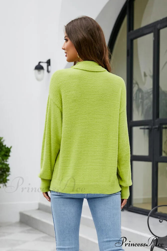 Mock with Dropped and Neck Sweater Arm Long Shoulder image 2