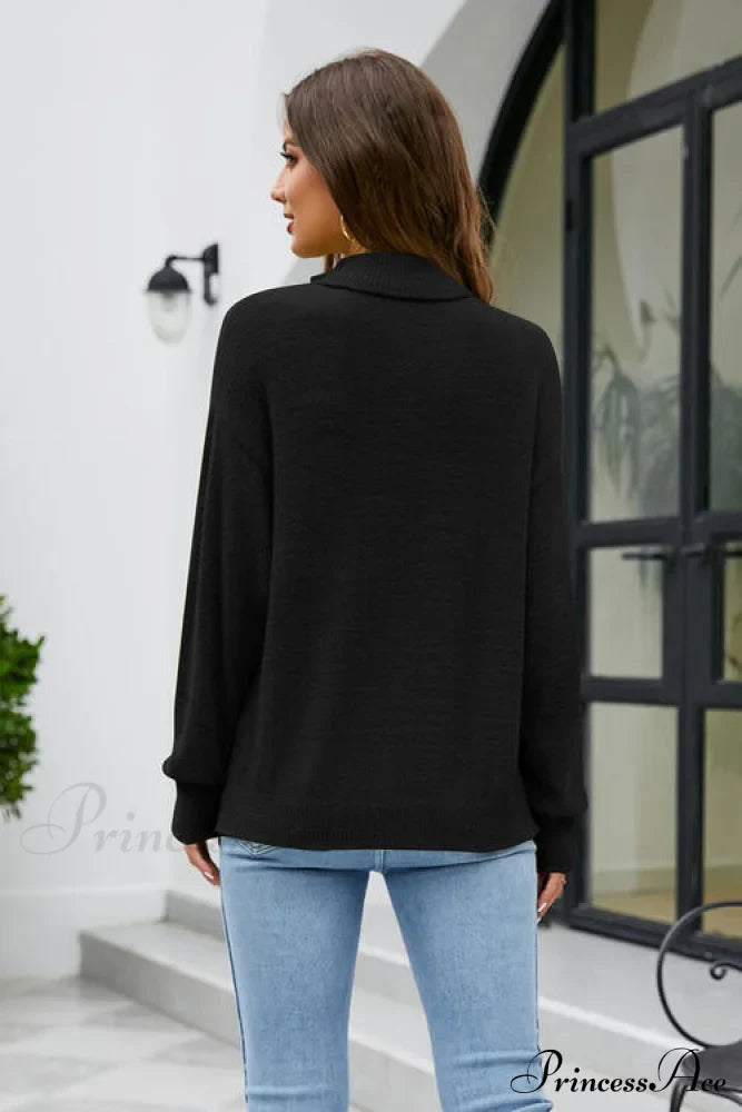 Mock with Dropped and Neck Sweater Arm Long Shoulder image 7