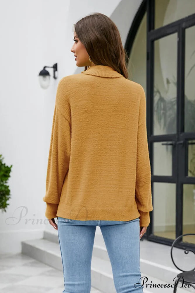 Mock with Dropped and Neck Sweater Arm Long Shoulder image 10