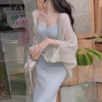 Mohair Knitted Sun Protection Loose Knit Cardigan image 1