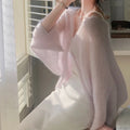 Mohair Knitted Sun Protection Loose Knit Cardigan image 3