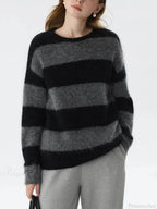 Mohair Retro Striped Loose Sweater image 2