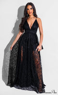 Morgan Formal Stylish Flocked Velvet Dress image 1
